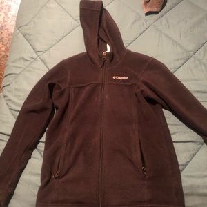 Boys hooded Columbia Zip up fleece M